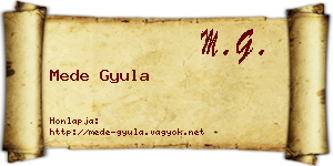 Mede Gyula névjegykártya