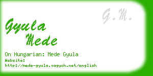 gyula mede business card
